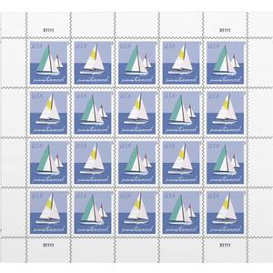 Sailboats Postcard Stamps (1 Sheet (20 Stamps)