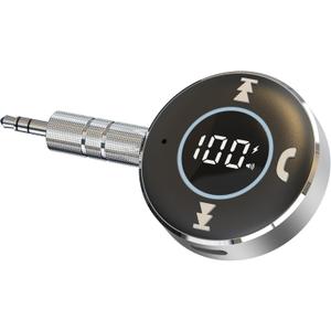 LAICOMEIN Bluetooth Receiver for Car, Bluetooth 5.3 AUX Adapter with LED Battery Display and Ambient Light, Wireless Audio Receiver for Car/Home Stereo/Speaker/Wired Headphones (Silver)