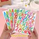 DWYGZSTR 30 Sheets Alphabet Stickers Colorful Letter Stickers Waterproof Stick on Letters Stickers Decals for DIY Water Bottles Mailbox Scrapbooking Cup,Back to School Season (Style B)