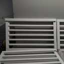 Freestanding Dog Gate Indoor,Doggie Gate Foldable Dog Gates for Doorways,Stairs or Hallways, Wooden White Pet Gate for The House, Pet Fence with Support Feet Included,32 "Height-6 Panels