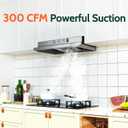 FIREGAS 24 inch Range Hood Under Cabinet, 300CFM Ducted/Ductless Convertible Kithen Hood in Stainless Steel with 2 watt LED Light and Filter, 2 fan speeds, hassle-free installation