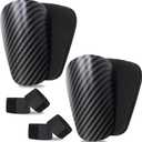 Mini Shin Guards Soccer-2 Pairs Small shin Guards and 2 Pairs Strap Shin Fixed Straps for 4-6,Match Equipment Protective Tiny shinguards Soccer (Carbon Pattern)