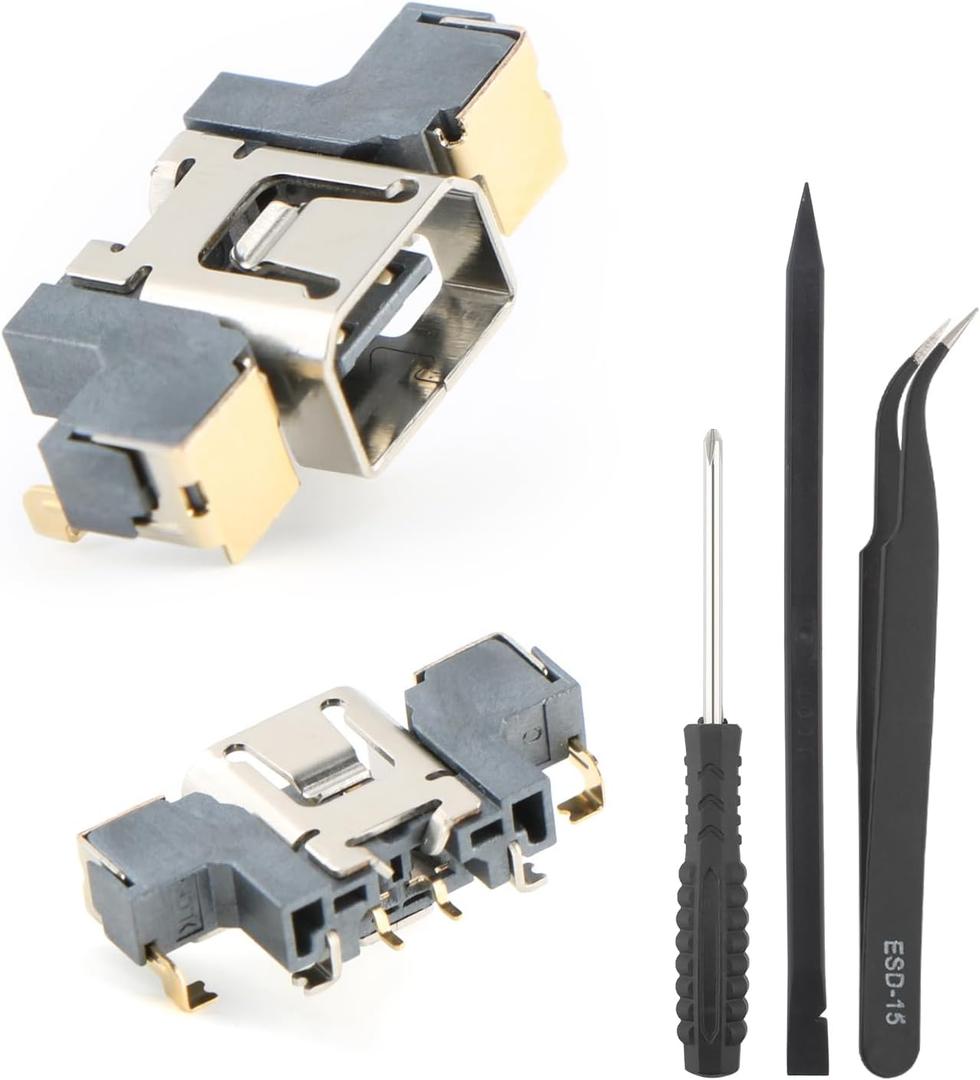 for Nintendo 3DS/3DS XL/3DS LL Charging Port Replacement for Nintendo 3DS Dock Connector USB Type C Charge Power Socket Jack Port Console Accessories (with Repair Tools)