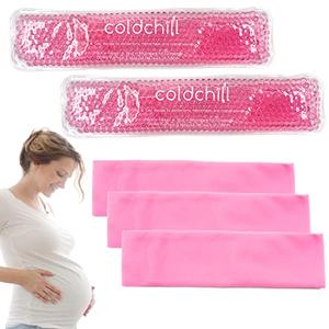 Reusable Perineal Ice Packs for Postpartum & Hemorrhoid Pain Relief, Hot & Cold Pack for Women After Pregnancy, 2 Ice Pack and 6 Cover. (Pink)
