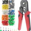 401PCS Ferrule Crimping Tool Kit, AWG23-7 Self-adjustable Ratchet Wire Crimping Tool Kit Crimper Plier Set with 400PCS Wire Terminals Crimping Connectors Wire End Ferrules Terminals