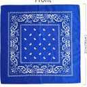 100% Cotton Bandanas, 21 x 21 inches, Set of 6 (Basic - Blue)