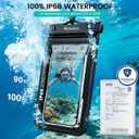 Niveaya 2 Pack Floating Waterproof Phone Pouch, IP68 Waterproof Phone Case with Lanyard for iPhone 17 16 15 Pro Max, Touchscreen & Photography, Cellphone Dry Bag Beach Cruise Essentials(up to 8.5")