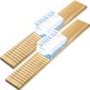 Glenmal 2 Pcs Wooden Name Badge Holder ID Badge Tray Organizer ID Tag Name Badge Organizer Name Tag Holders ID Card Sign Tag Decor Supplies for Office Business(23.6 x 3.5 x 0.8 Inch,Natural Color)