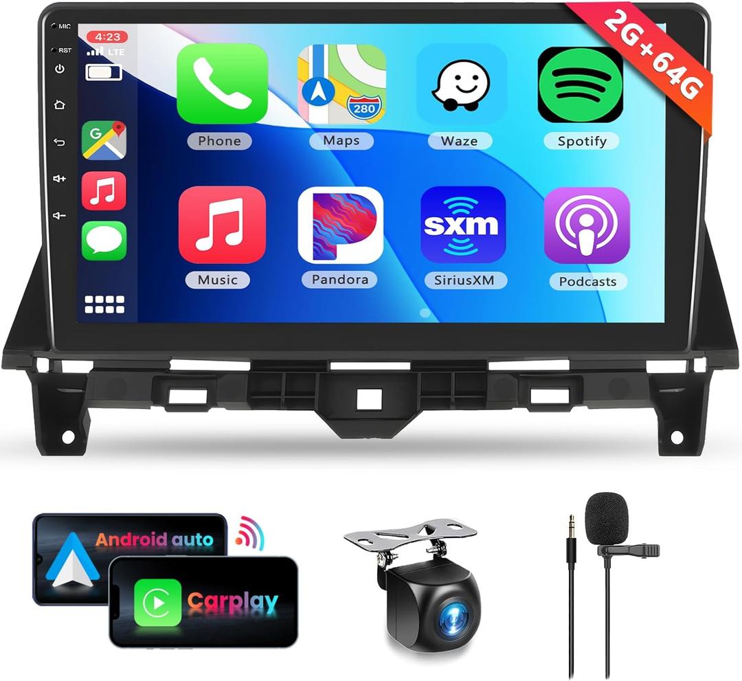 2G+64G Car Stereo Radio for Honda Accord 8th 2008-2013 with Wireless Carplay Android Auto, 10.1 inch Touch Screen Head Unit, Android 13/HiFi Audio/GPS Navi/WiFi/Bluetooth/SWC/HD Backup Camera