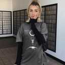 rosemia Womens Oversized Tshirt Graphic Tees Crew Neck Summer Short Sleeve Loose Fit Tops (A-Starry Night Grey, 3XL) 