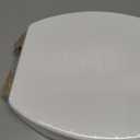 Elongated White Toilet Seat Natural Wood Toilet Seat with Zinc Alloy Hinges, Easy to Install also Easy to Clean, Scratch Resistant by Angol Shiold (Elongated, White)