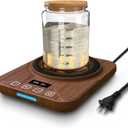 Sourdough Starter Warmer Mat - 24H Timer - Precise 1F Thermostat Control (70-100F) - Smart Memory Warming On/Off - Fits Jars Up to 40oz - Perfect for Home Baking (Burnt Umber)