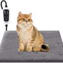 WOOMER Pet Heating Pad for Cats and Dogs, Includes Two Removable Covers, Heated Bed with Steel-Wrapped Cord, Waterproof and Chew-Resistant, 1818 Medium Size for Cats, Small Dog, Chick, and Rabbits (Grey)