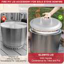 Fire Pit Lid for Solo Stove Yukon & Other 27 Inch Outdoor Fire Pits, Stainless Steel Fire Pit Cover Lid with Handle Camping Cover Stove Accessories