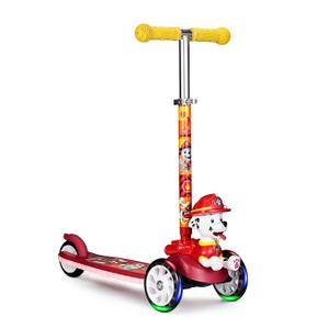 Paw Patrol Marshall Kick Scooter for Kids, Self-Balancing 3 Wheeled Light Up Scooter with Extra Wide Anti-Slip Deck, Rear Brake, for Ages 3 and up, 75 LB Limit