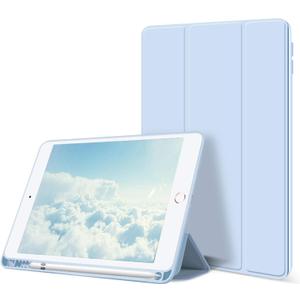 Kenke Case for iPad 6th/5th Generation (2018/2017 Model) 9.7 Inch with Pencil Holder, Lightweight Smart Stand Cover with Soft TPU Back, Auto Wake/Sleep, Model A1822/A1823/A1893/A1954, Light Blue
