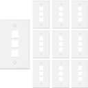 VCE 3 Port Keystone Wall Plate UL Listed (10-Pack), Single Gang Wall Plates for RJ45 Keystone Jack and Modular Inserts, White