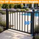 32" H x 48" W Aluminum Deck Gate, Outdoor Deck Gate with Hinges and Latch