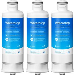 Waterdrop WD-F45 Replacement for Samsung DA97-17376B, HAF-QIN/EXP, DA97-08006C, RF28R7201SR, RF28R7351SG, WD-F45, Refrigerator Water Filter, 3 Filters