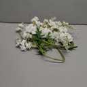 IPOPU White Flowers Artificial Delphinium 9PCS with Clematis Greenery for Wedding & Home Decor