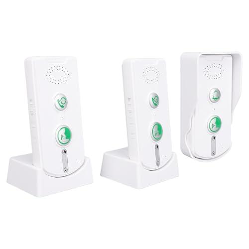 Swokely Rechargeable Wireless Intercom Unit, 2-Way Talking, 500 Meter Talking Distance, Power Saving, IP54 Water Resistance Rating, 2 Pcs, Suitable for Home, Office (White)