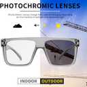 Photochromic Anti Bluelight UV400 Auto-Darkening Clear to Smoke Lens Transitional ANSI Z87.1 Safety SunglassesGlasses