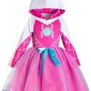 Girls Bat Spider Web Tulle Tutu Ruffle Princess Dress (Blue, XS)