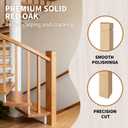 2 Pcs Red Oak Newel Post - 3.5"x3.5"x48"Solid Hardwood Stair Post for Indoor Stair Railing & Porch Columns, Natural Unfinished