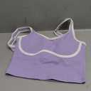 SUUKSESS Women Sweetheart Neckline Longline Sports Bra Padded Basic Workout Crop Tank Top (X-Small, Purple)