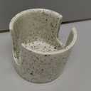 Zoeeker Kitchen Sink Sponge Holder, Dish Sponge Rack Ceramic Brush Holder Farmhouse Kitchen Dish Rack for Brush, Scrubbers, Bathroom, Sink, Speckled Glaze (Cylindrical)