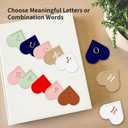 Personalized Leather Heart Bookmark with Initial, Cute Letters Custom Corner Book Mark for Reading Women, Student, Book Lovers, Teacher Appreciation Gifts (Hot Stamping -3pcs, V)