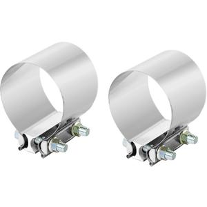 3.5 Inch 3.5" Butt Joint Exhaust Band Clamp Sleeve Stainless Steel 2pcs