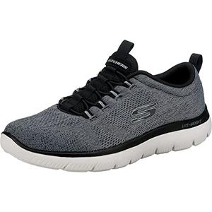 Skechers mens Skechers Men's Summits Louvin Loafer, Black/White, 10 Wide US