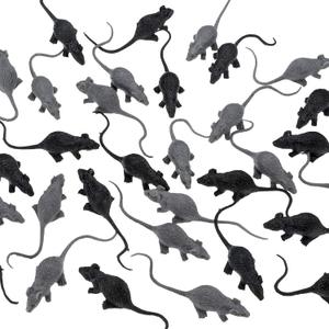 Gejoy 36 Pcs Fake Mice Realistic Mouse Fake Rats Small Plastic Mice for Spooky Christmas Party Decorations Creepy Horror Xmas Supplies(Black, Gray)