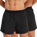 Mens 2 Packs Gym Workout Shorts Lightweight Quick Dry Training Running 5 inch Two Packs Shorts (Medium, Black)