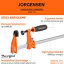 Jorgensen 2-pack Medium Duty Steel Bar Clamp Set with 600 lbs Load limit, 24-inch