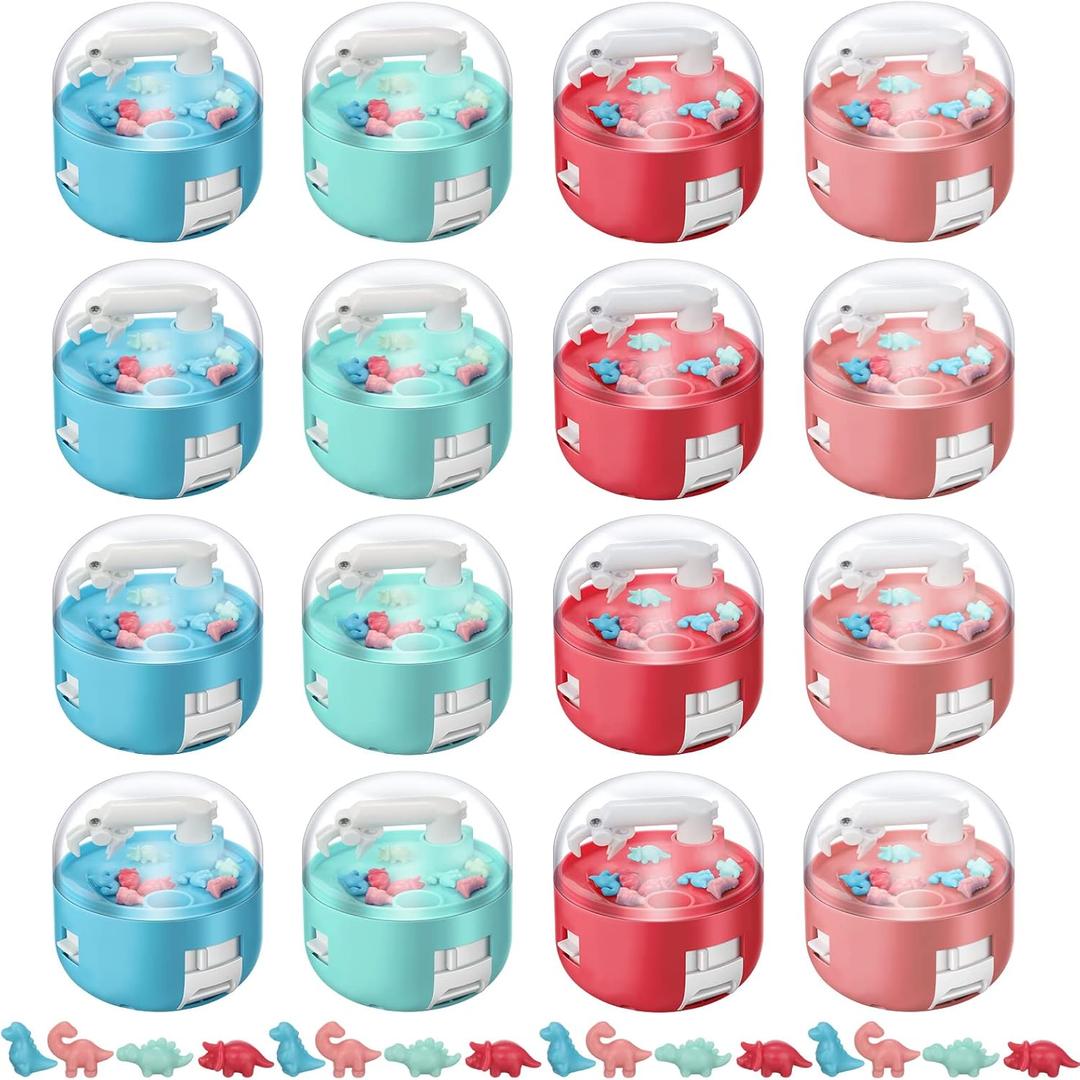 Meanplan Mini Claw Dinosaur Machine Toys Machine Prizes for Kids Figures Arcade Grabber Game Christmas Birthday Gifts Party Favor for Boys Girls(24 Pcs, Dinosaur Style)