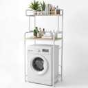 CroBlissful 2 Tier Mini Fridge Stand with Storage with Wheels, Microwave Stand with Storage, Multi Purpose Organizer Shelf for Dorm, Kitchen, and Office(White, 17.7" d x 27.5" w x 60.2" h)