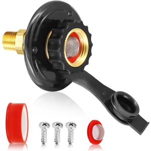 RV City Water Inlet Check Valve, 3/4" NH Female to 1/2" NPT Male | Lead-Free Brass Construction, Leakproof Design, Corrosion Resistant, Tool-Free Installation, Fits RV Camper Trailer Marine