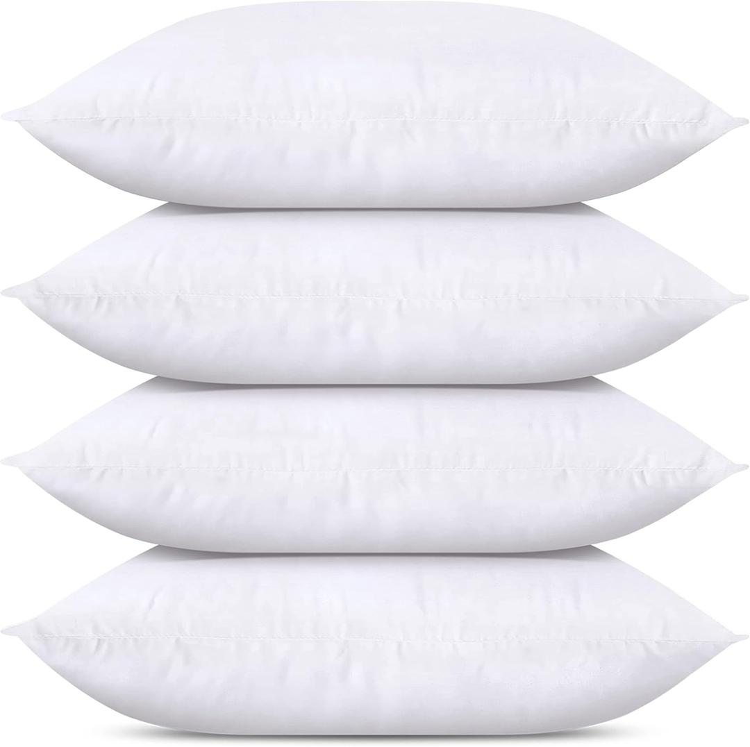 Utopia Bedding Throw Pillows (Set of 4, White), 12 x 24 Inches Pillows for Sofa, Bed and Couch Decorative Stuffer Pillow (12x24 Inch)
