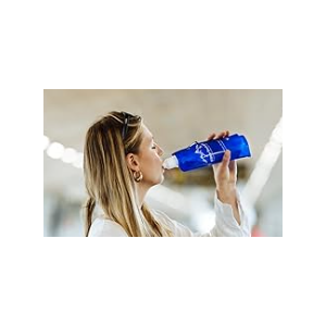 Elite Screens Collapsible Water Bottles - 3-Pack, 16.9 oz, Blue - Foldable & Reusable Water Bottle with Carabiner Strap for Hiking, Camping & Cycling - Long Flight Must-Haves & Theme Park Essentials