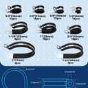 2 x 6 PCS 1-1/4 Inch Cable Clamps with 6 Pairs of Bolts Accessories, 304 Stainless Steel Rubber Clamps, Rubber Coated Cushioned Pipe Clamps
