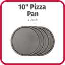 GoodCook Set of 4 Nonstick Steel 10 Inch Personal Pizza Pans Set, Gray