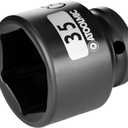 1/2"Square Drive x 35mm Shallow Impact Socket,Metric Socket,6 Point CR-MO for Easy Removal of Axle Nut (35mm)