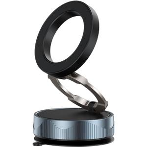 Car Phone Holder - Vacuum Magnetic Suction Mount for iPhone 16/15/14/13/12 Pro/Max, 360 Rotatable Strong Magnet Hands-Free Phone Stand Mount for Car Windshield/Dashboard/Gym/Home