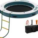 GAOMON 8x8FT Inflatable Floating Dock,Round Inflatable Dock Floating Platform with Mesh Swim Area,Non-Slip EVA Platform and Rope Ladder,Boats,Pool,Lake,Beach,Ocean
