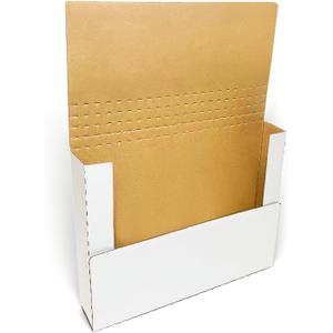 50 Pack, Wonfer Letter Size Corrugated Mailer, 11 1/8 x 8 5/8 x 2'', Easy-Fold Shipping Box, White,Height Adjustable,Literature mailer,Comic book mailer (11.125x8.625x2")