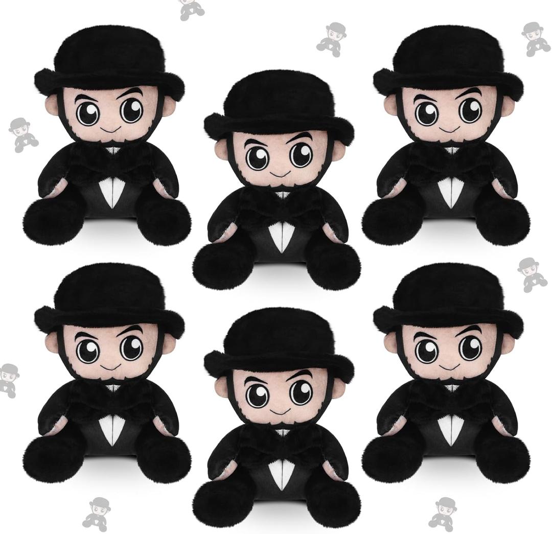 VioraWhite 6 Pcs American Lincoln Plush Toys Gifts Bulk 5.5" Mini Plushies Honest Stuffed Lincoln President Day Party Favor 250 Anniversary Patriotic Memorial Day Gifts