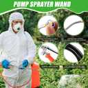 Enhon 24" All Metal Replacement Sprayer Wand, Built in Shut Valve Stainless Steel Spray Wand, Retractable Stainless Steel Pump Action Pressure Sprayer with Adjustable Nozzle & Hose