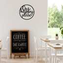 Vintage Circular Metal Wall Art Set of 2 - Decorative Signs & Plaques for Outdoor Spaces, Perfect Patio Decor with Artistic Lettering, Durable Patio Wall Decor for Garden and Entrance